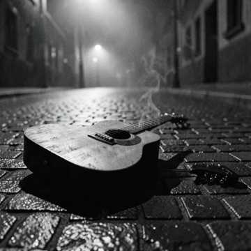 Обложка песни ИИ: Разбитый унисон russian chanson, acoustic guitar strumming, classic emotional ac